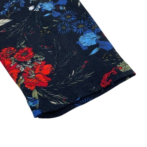 NWT H&M Women's Long Sleeve Floral Print Bodycon Dress Black Multi Floral Size M - Picture 3 of 8